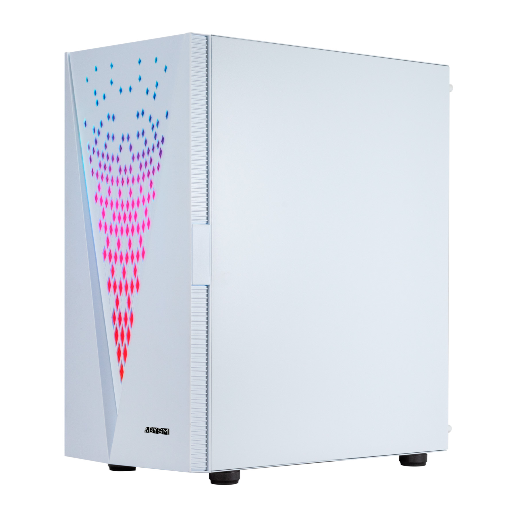 El triángulo frontal retroiluminado, conformado por múltiples rombos de colores, le da una apariencia supra-sensorial y única. La caja ATX DANUBE KOLPA White es una caja de gran formato que ofrece un interior versátil, con características de gama alta como un amplio espacio para albergar refrigeraciones líquidas, hasta 6 ventiladores y espacio para una tarjeta gráfica de 345 mm: libertad total para múltiples configuraciones y expansiones posteriores. A través del panel lateral, de vidrio templado, tendrás una vista clara de los componentes internos de tu setup.