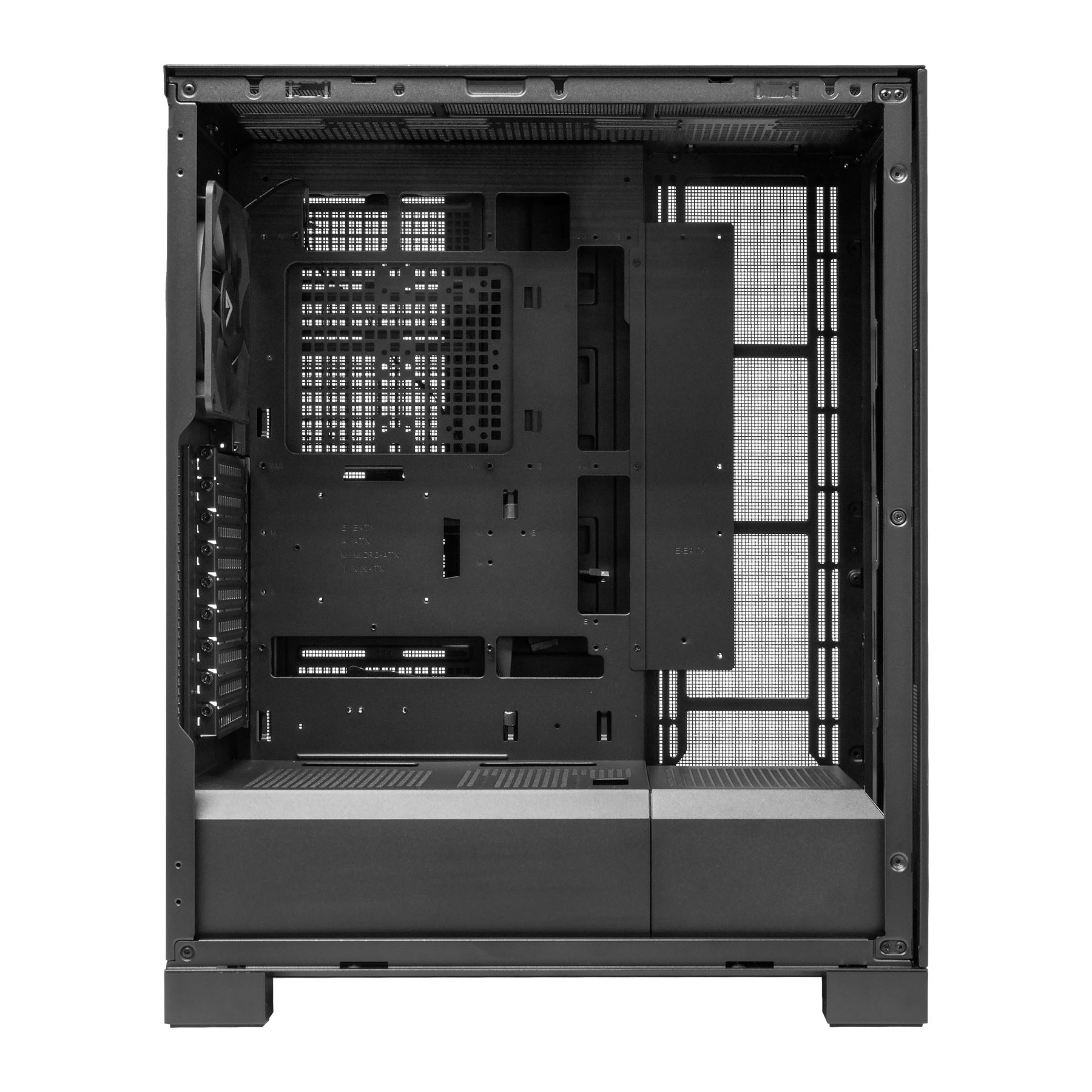 Caja AI Pro 100 preparada para dos GPU y con capacidad para 15 ventiladores y 8 discos.
