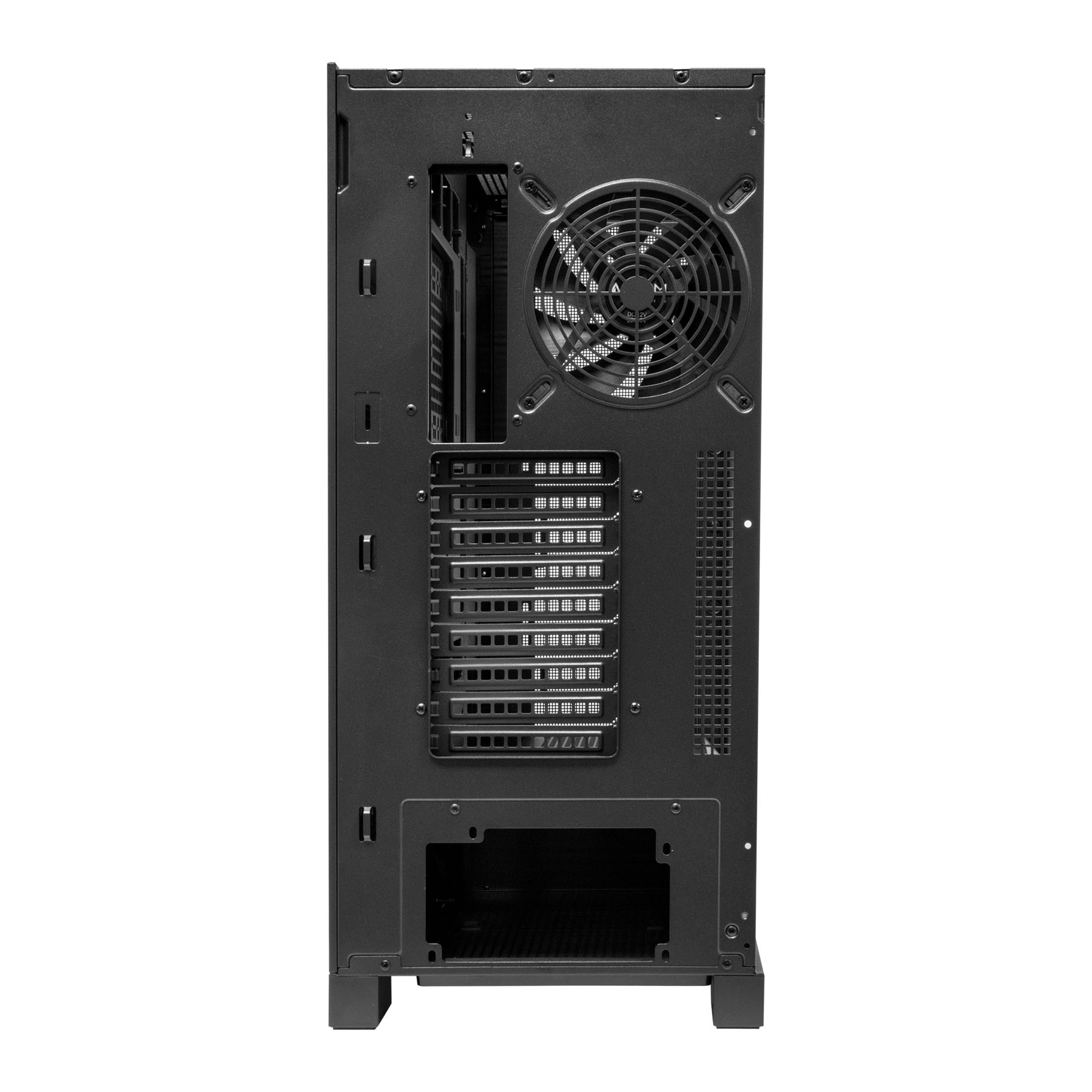 Caja AI Pro 100 preparada para dos GPU y con capacidad para 15 ventiladores y 8 discos.