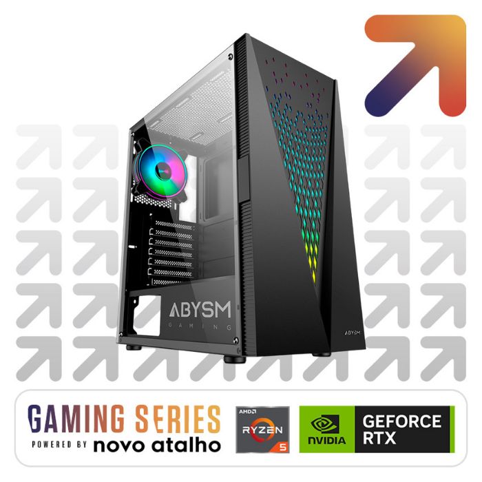 Computador Novo Atalho Gaming Basic R5 16GB SSD 1TB RTX 3050 Preto